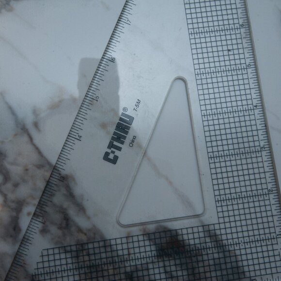 Westcott C-THRU Grid Triangle, 12", 30/60 Degree, Transparent (T-5M) - Picture 3 of 3